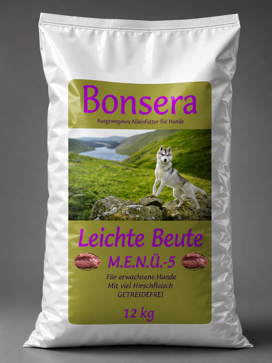 Bonsera Leichte Beute M.E.N.Ü.-5 Hundefutter Verpackung