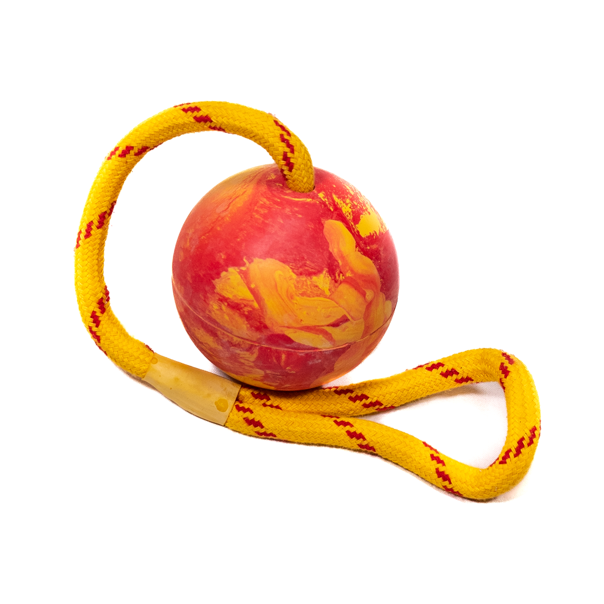 Vollgummi Ball mit Kordel, schwimmfähig – Produktbild